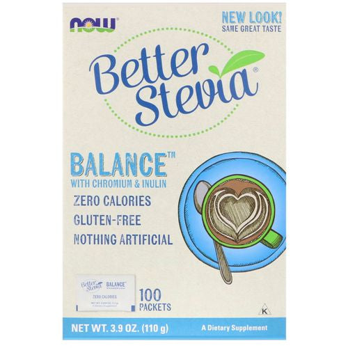 Now Foods  Better Stevia  Balance with Chromium   Inulin  100 Packets   1 1 g  Each