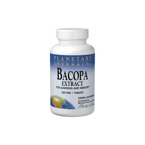 Planetary Herbals Bacopa Extract Tablets, 225 mg, 60 Count
