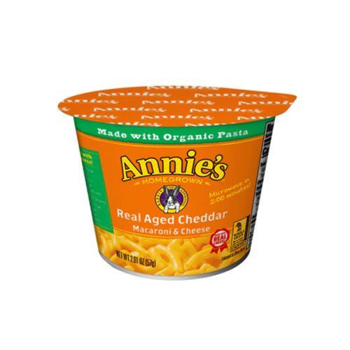 Annie's Homegrown Real Aged Cheddar Macaroni and Cheese Micro Cup, Made with Organic Pasta