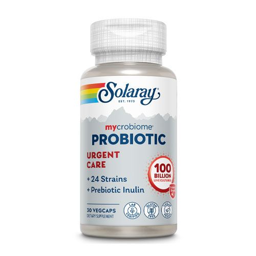 Solaray Mycrobiome Probiotic Urgent Care | Formulated to Support Healthy Digestion  Immune Function & More | 100 Billion CFU | 30 VegCaps