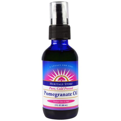 HERITAGE STORE Pomegranate Seed Oil Non GMO  Oil  Unscented (Btl-Glass) | 2oz