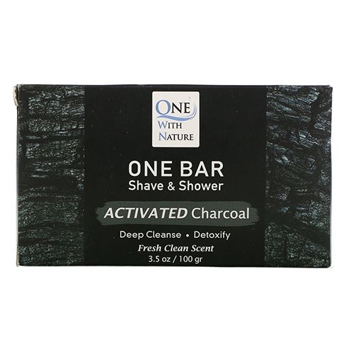 One with Nature One Bar  Shave & Shower  Activated Charcoal  3.5 oz (100 g)