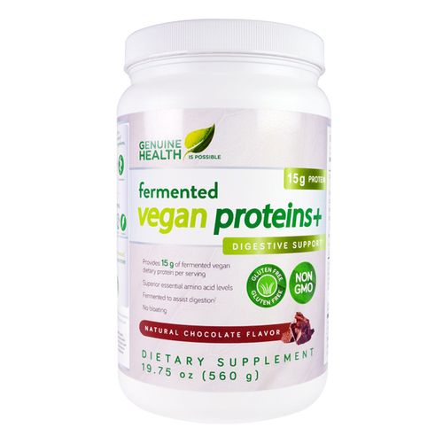 Vegan Protiens Plus Natural Chocolate by Genuine Health - 24 Servings