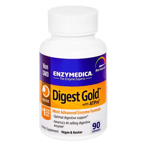 Enzymedica  Digest Gold with ATPro  Daily Digestive Support Supplement with Enzymes and ATP  90 Capsules