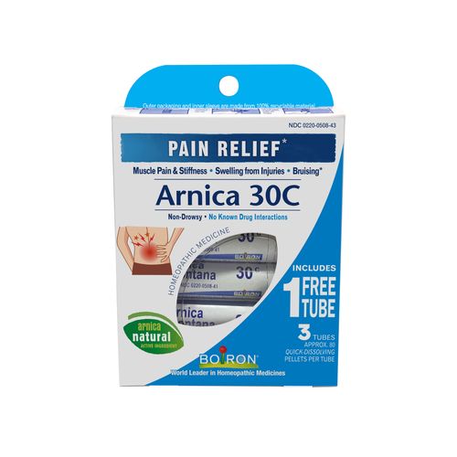 Boiron Arnica Montana 30C Bonus Pack  Homeopathic Medicine for Pain Relief  Muscle Pain & Stiffness  Swelling from Injuries  Bruises  240 Pellets