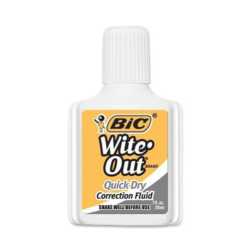 BIC® Wite-Out® Brand Quick Dry Correction Fluid  Bright White Fluid  0.7 oz  1-Count