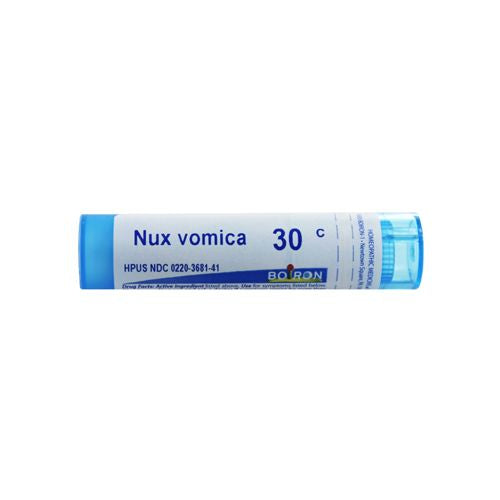 Boiron Nux Vomica 30C  Homeopathic Medicine for Heartburn Or Drowsiness Due To Excessive Eating Or Drinking  80 Pellets