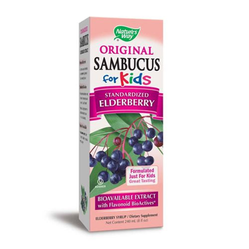 Nature s Way Sambucus Elderberry Syrup for Kids  Immune Support*  Echinacea & Propolis  8 Fl Oz.
