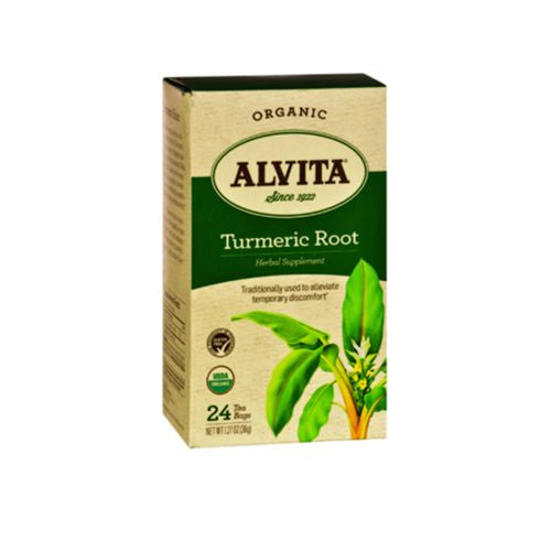 Alvita Organic Turmeric Root Herbal Supplement Tea Bags, 24 Bag