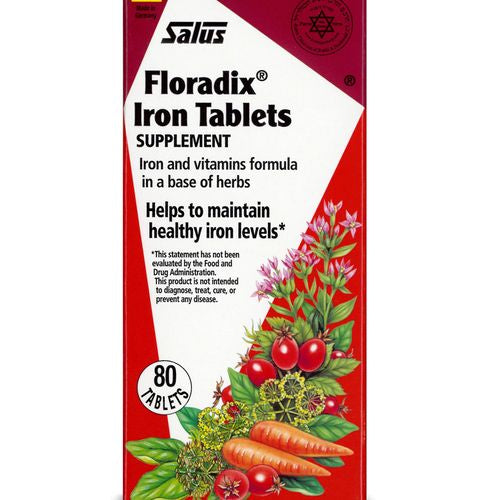 Salus-Haus Floradix Iron Tablets  10mg  80 Ct