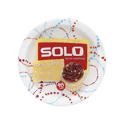Dart Container, Solo 6.785 Inch Heavy Duty Paper Plates, 48 plates