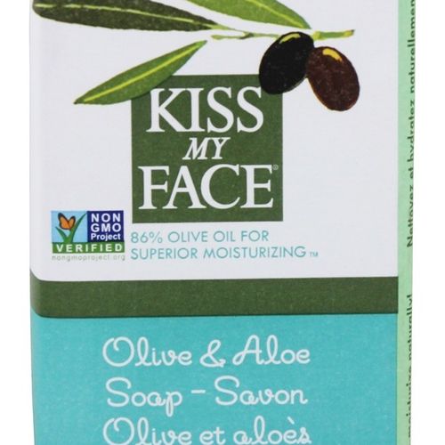 Kiss My Face All natural  Vegan Olive & Aloe Bar Soap  86% Olive Oil  All Natural  Vegan  Rich Foamy Facial and Body Wash  Super Moisturizing  Hypoallergenic  Paraben & Phthalate Free  8 oz
