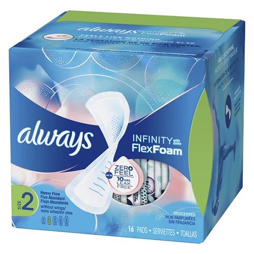 Always Infinity FlexFoam Pads  Unscented  Size 2  16 Ct