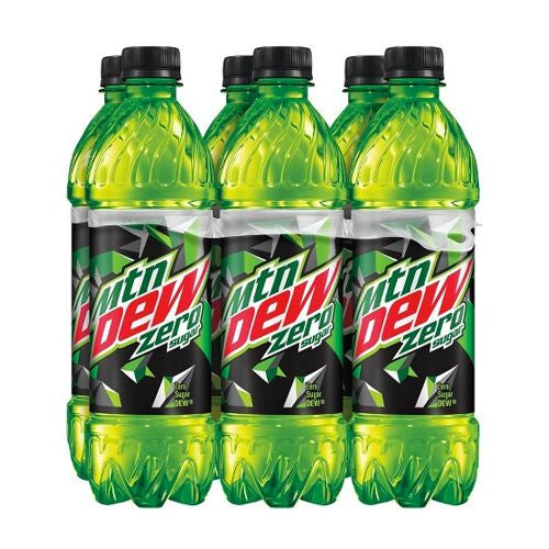 Mtn Dew Zero Sugar, 16.9 oz Bottles, 6 Count