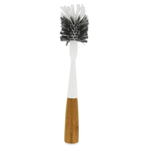 Full Circle Clean Reach Bottle Brush with Replaceable Head - Bamboo & Recycled Plastic - White