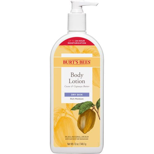 Burt s Bees Butter Body Lotion for Dry Skin with Cocoa and Cupuau  12 oz