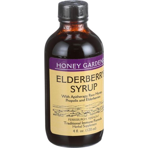 Honey Gardens Elderberry Syrup with Grade A Raw Honey  Propolis  Organic ACV & Elderberries