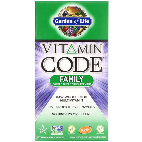 Vitamin Code  Family  Whole Food Multivitamin  120 Vegetarian Capsules  Garden of Life