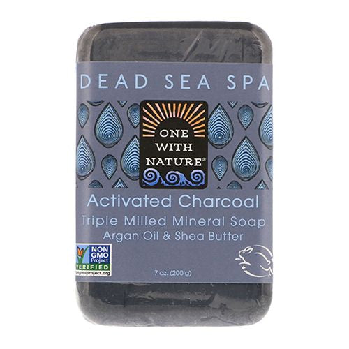 One With Nature Dead Sea Spa Activated Charcoal Mineral Soap