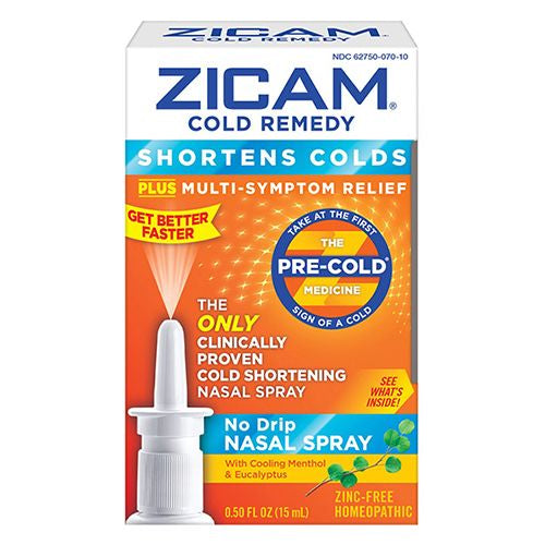 Zicam Cold Remedy Cold Shortening No-Drip Nasal Spray Zinc-Free 0.5 oz