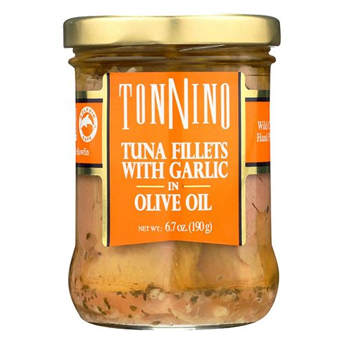 Tonnino Tuna Fillet Olive Oil Garlic Fad Free, 6.7 oz (B01MTU422J)