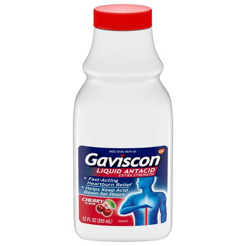 Gaviscon Extra Strength Liquid Antacid for Heartburn Relief  Cherry  12 fl oz