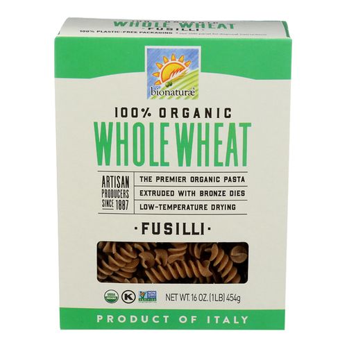 100% ORGANIC WHOLE WHEAT FUSILLI