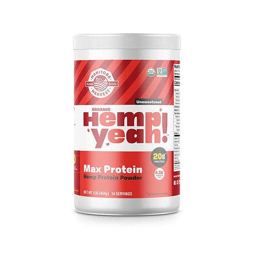 Manitoba Harvest Hemp Yeah! Max Organic Protein Powder  Unsweetened  20g Protein  1.0lb  16.0oz