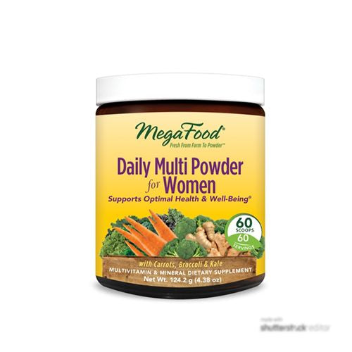 MegaFood, Daily Multi Powder for Women, Supports Optimal Health, Multivitamin and Mineral Supplement, Gluten Free, Vegetarian, 4.38 oz (60 servings)