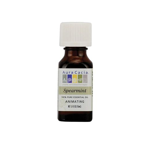 Aura Cacia Spearmint Scented Pure Essential Oil  0.5 fl. oz. Bottle