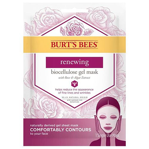 Burt s Bees Renewing Biocellulose Gel Face Sheet Mask  Rose and Algae ExtraTube  1 Count