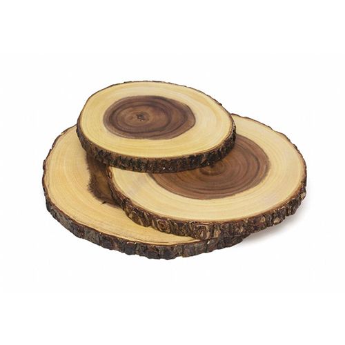 Lipper International Set of 3 Acacia Bark Board  Assorted Sizes