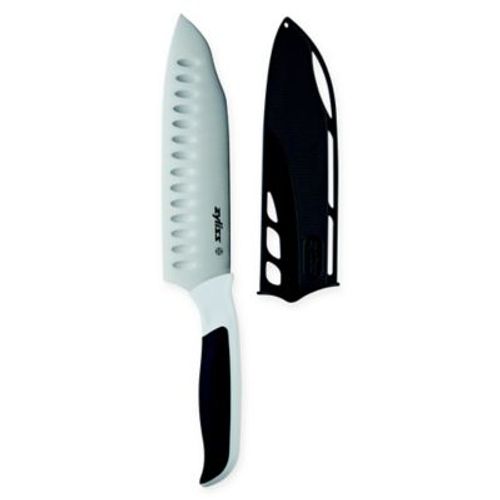 Zyliss Comfort Santoku Knife - Stainless Steel Non-Slip Contoured Handle with Safety Kitchen Blade Guard - Dishwasher Safe - 7 inches