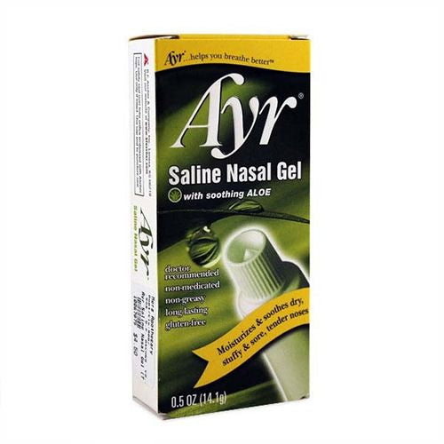 Ayr Saline Nasal Gel with Soothing Aloe  For Dry Noses  0.5 oz