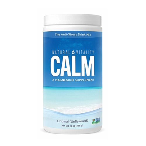 Natural Vitality CALM Magnesium Powder Supplement for Stress Relief  Unflavored  16 Ounces