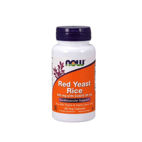 NOW Supplements  Red Yeast Rice with CoQ10  plus Milk Thistle & Alpha Lipoic Acid  60 Veg Capsules