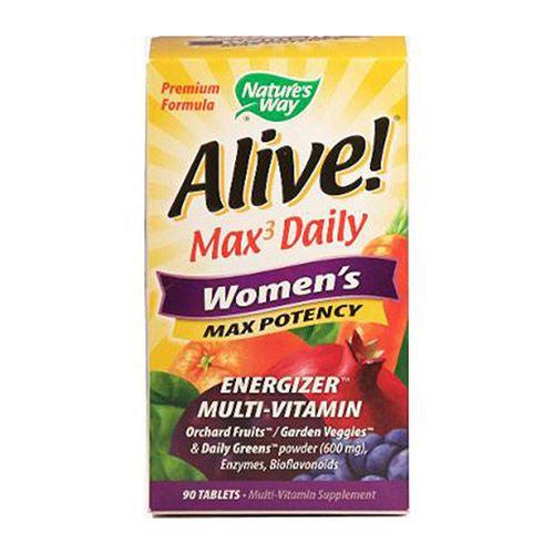 Nature’s Way Alive! Max3 Potency Women’s Multivitamin  High Potency B-Vitamins  90 Tablets