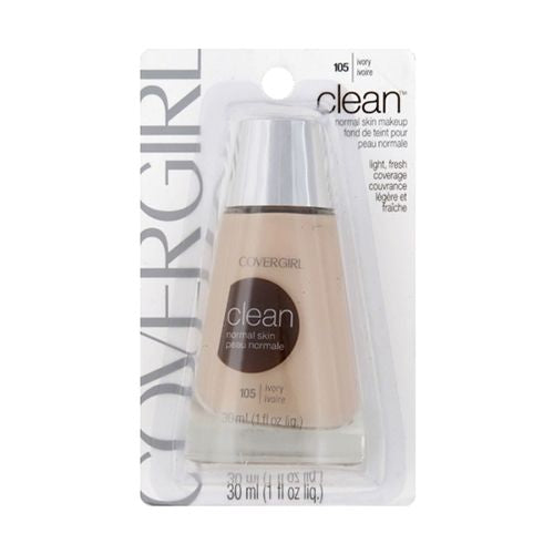 CoverGirl Clean Normal Ivory 105 Liquid Skin Foundation Makeup  1 Fluid Ounce