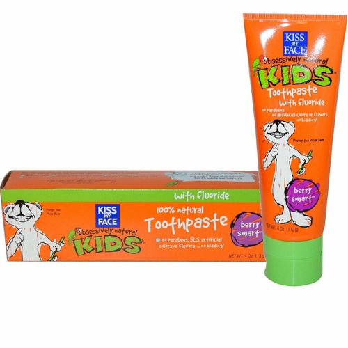Kids Fluoride-Free Toothpaste - Berry Smart by Kiss My Face for Kids - 4 oz Toothpaste