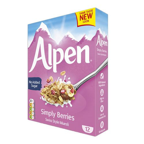 Alpen Triple Berry No Sugar Added Muesli, Swiss Style Muesli Cereal, Whole Grain, Non-GMO Project Verified, Heart Healthy, Kosher, Vegan, Made With Real Fruit, No Sugar Added, 10 Oz Box (B08Q9XFWP7)