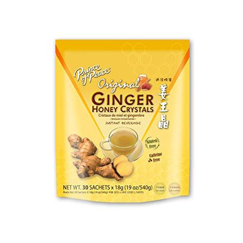 Prince of Peace Instant Tea Ginger Honey Crystals - 10CT Tea Bag Sachets Original Flavor