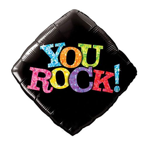 Loftus International Q2-5309 18 in. You Rock - Black Diamond Flat Party Balloon