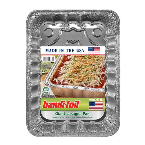 Handi-Foil Eco-Foil Aluminum Foil Giant Rectangular Lasagna Pan  1 Count 13.5  x 9.63  x 2.75