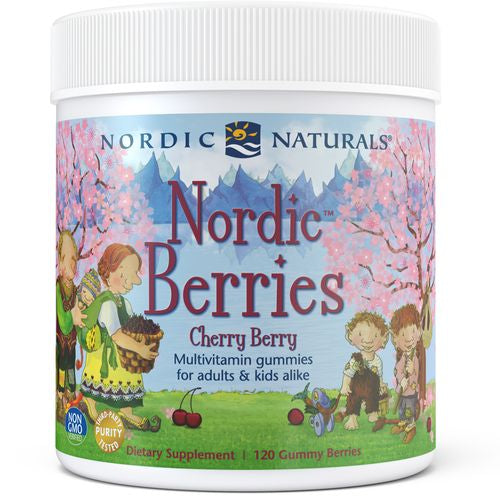 Nordic Naturals Nordic Berries Multivitamin Gummies  Cherry  Non-GMO 120 Ct