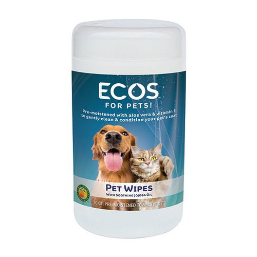 Ecos - Pet Wipes Pre-moistened Towelettes - 70 Count