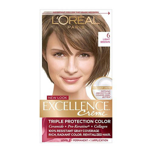 L Oreal Paris Excellence Creme Permanent Hair Color  6 Light Brown