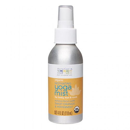 Aura Cacia Motivating Yoga Mist - Sweet Orange & Peppermint 4 fl oz Liquid.