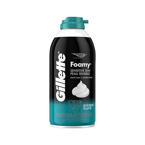 Gillette Foamy Sensitive Shave Foam for Men  Sensitive Skin  11 oz