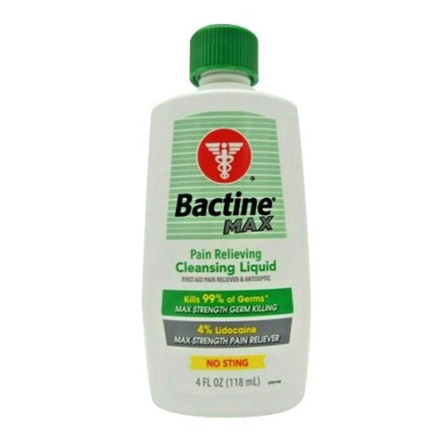 Bactine MAX Pain Relieving Cleansing Liquid with 4% Lidocaine  4 Ounce