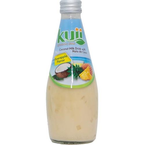 Kuii Coconut Milk Drink with Nata de Coco Pineapple Flavor 9.8 fl oz- 12 Pack